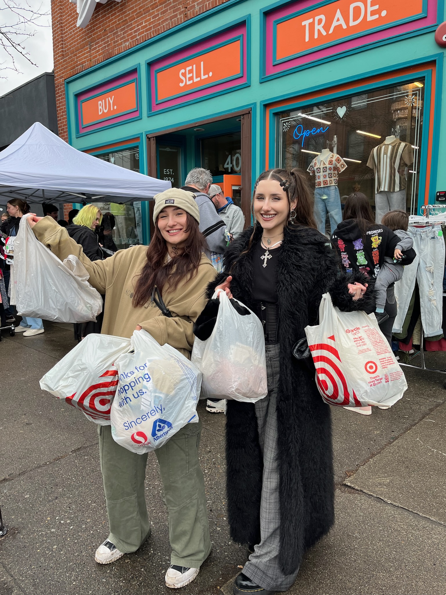 Employees working the dollar sale