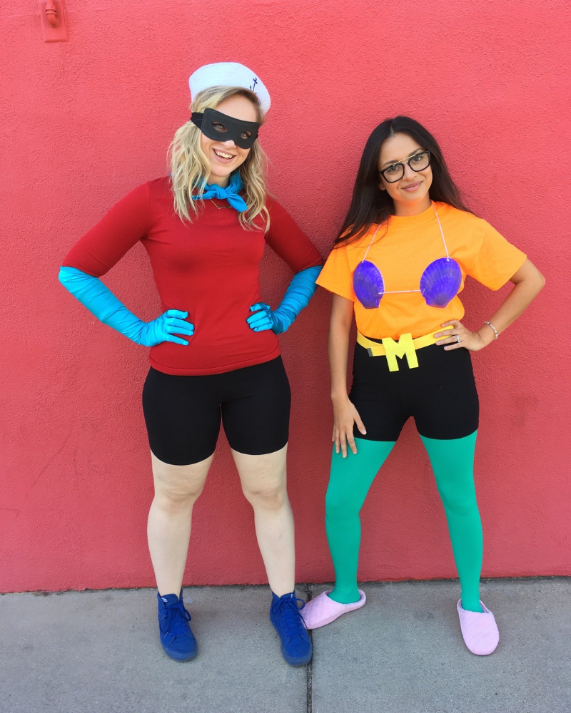 Halloween costumes of Mermaid Man and Barnacle Boy from Spongebob Squarepants