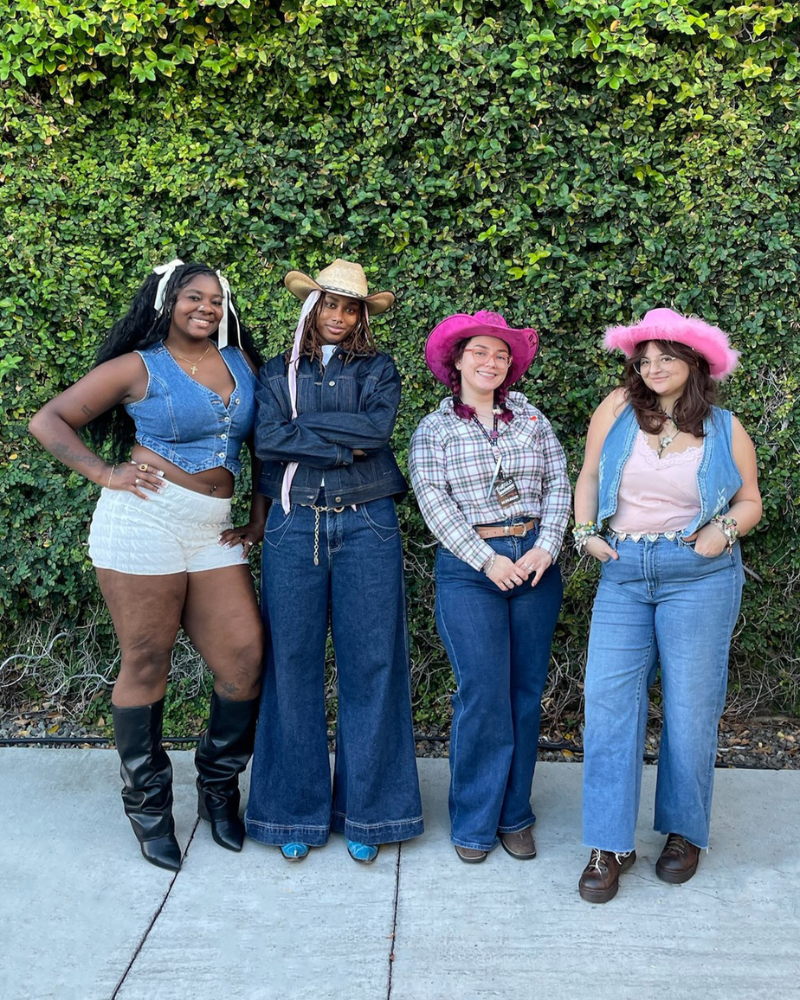 Four Buffalo Employees wearing denim, flannel and cowboy hats